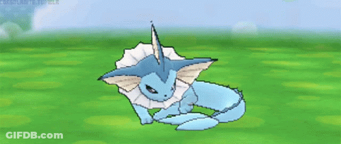 Blue And White Pokémon Lying On Grass GIF