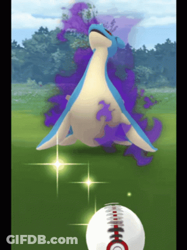 Blue And White Pokemon With Purple Smoke GIF