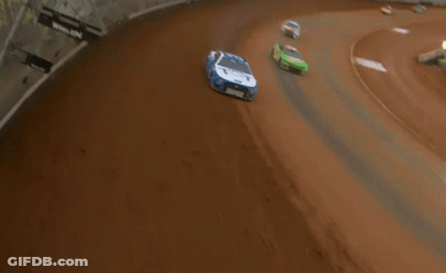Blue And White Race Car Saying Nova GIF