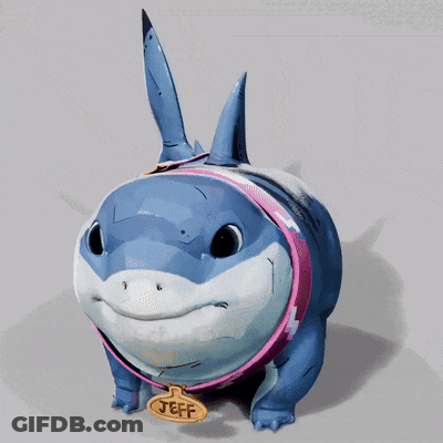 Blue And White Shark Jeff Tag GIF