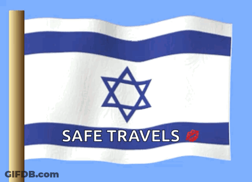 Blue And White Star Flag Safe Travels GIF