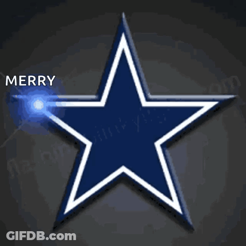 Blue And White Star Saying Merry GIF