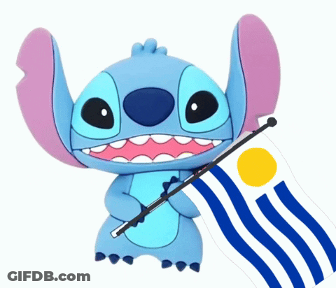 Blue And White Striped Flag With Yellow Sun Face GIF