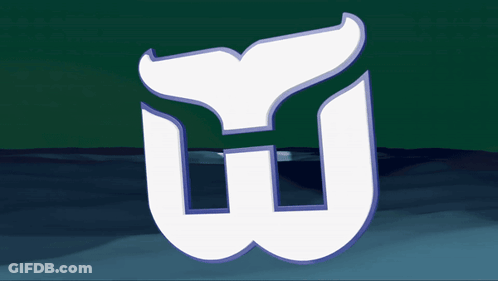Blue And White Whale Tail Logo GIF