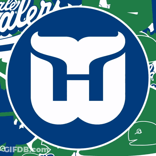 Blue And White Whale Tail Logo With H GIF