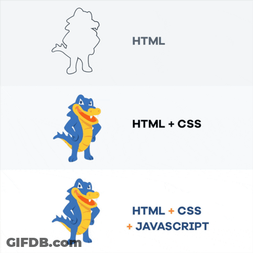 Blue And Yellow Alligator HTML CSS Javascript GIF
