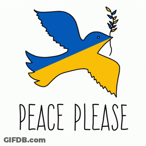 Blue And Yellow Bird With Peace Please GIF