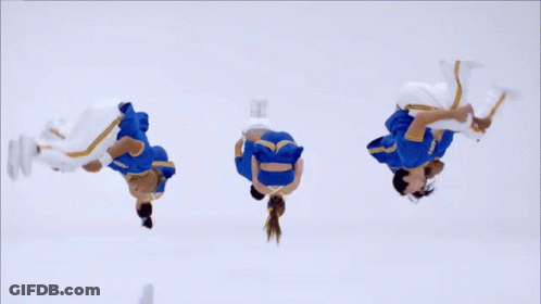 Blue And Yellow Cheerleaders With S GIF