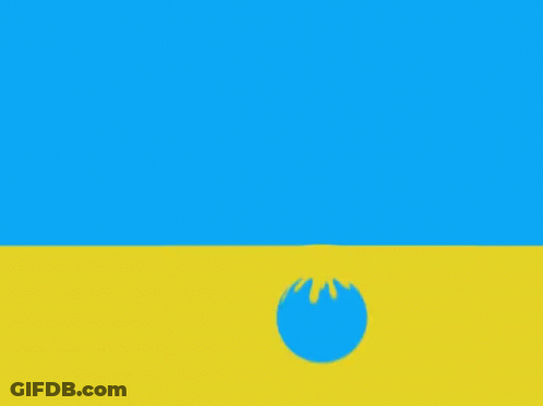 Blue And Yellow Circle With Hole GIF