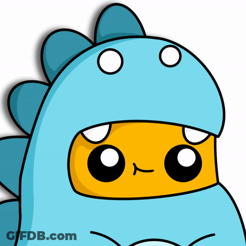 Blue And Yellow Dinosaur GIF