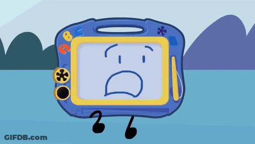 Blue And Yellow Drawing Board With Face GIF