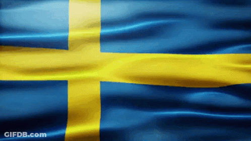 Blue And Yellow Flag With Cross GIF