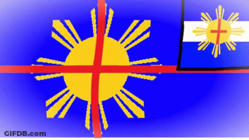 Blue And Yellow Flag With Cross GIF