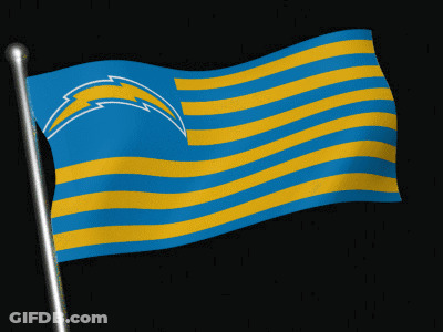 Blue And Yellow Flag With Lightning Bolt Waving GIF