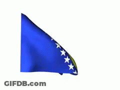 Blue And Yellow Flag With Stars GIF