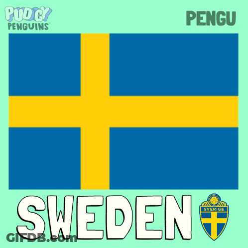 Blue And Yellow Flag With Sweden GIF