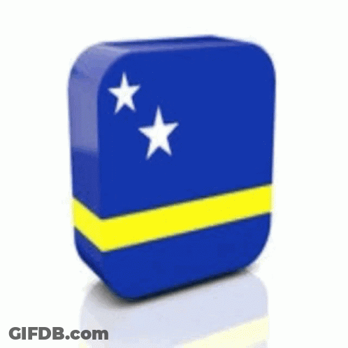 Blue And Yellow Flag With Two White Stars GIF