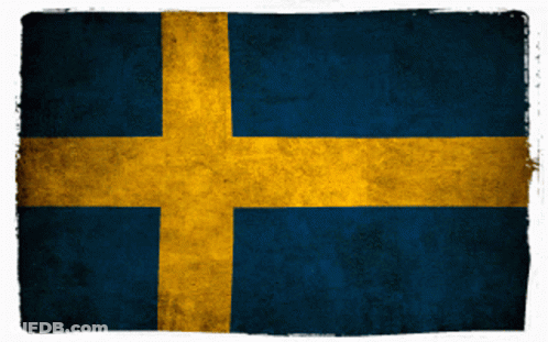 Blue And Yellow Flag With Yellow Cross GIF