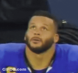 Blue And Yellow Football Player 99 Celebrating Touchdown GIF
