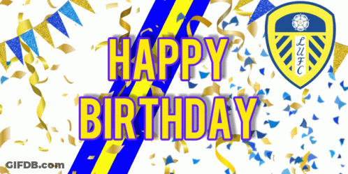Blue And Yellow Happy Birthday Banner GIF