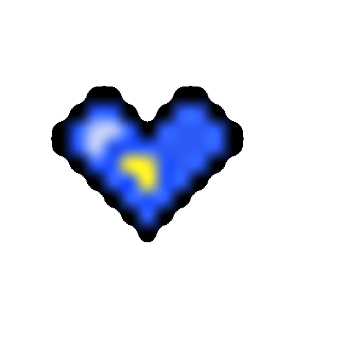 Blue And Yellow Heart Beats GIF