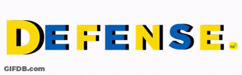 Blue And Yellow Logo Saying Defense GIF