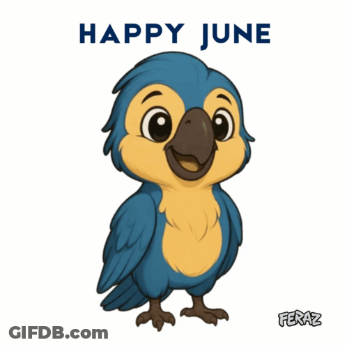 Blue And Yellow Parrot Eyes Closed Happy June GIF