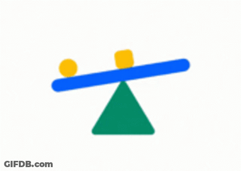 Blue And Yellow Seesaw With Green Triangle GIF