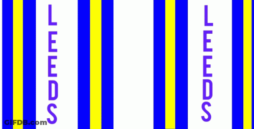Blue And Yellow Striped Background With Leeds Logo GIF