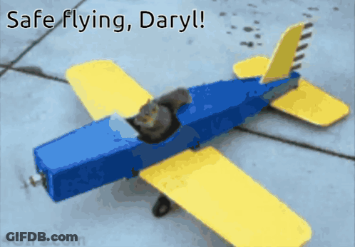 Blue And Yellow Toy Airplane Safe Flying Daryl GIF