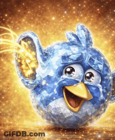 Blue Angry Bird With Tears GIF