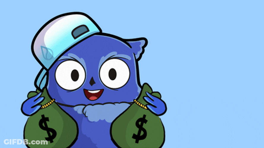 Blue Animated Owl All In GIF
