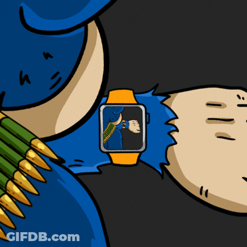 Blue Ape Wearing Apple Watch On Loop GIF