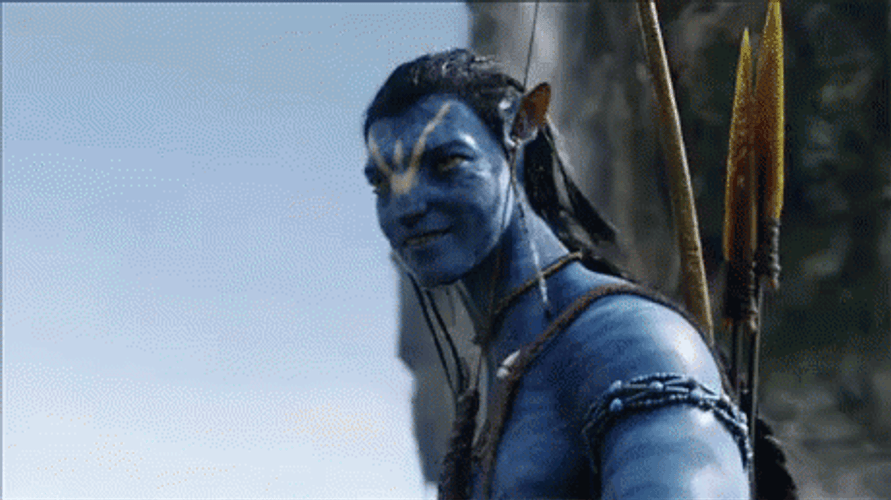 Blue Avatar Smiling Salute GIF