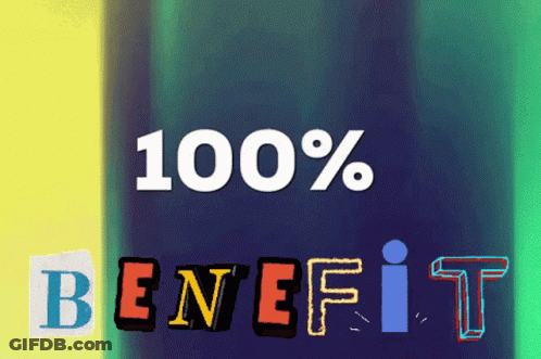 Blue Background 100% Benefit GIF