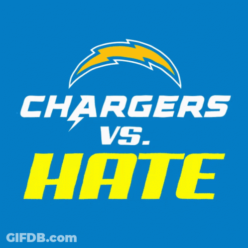 Blue Background Chargers Vs Hate GIF