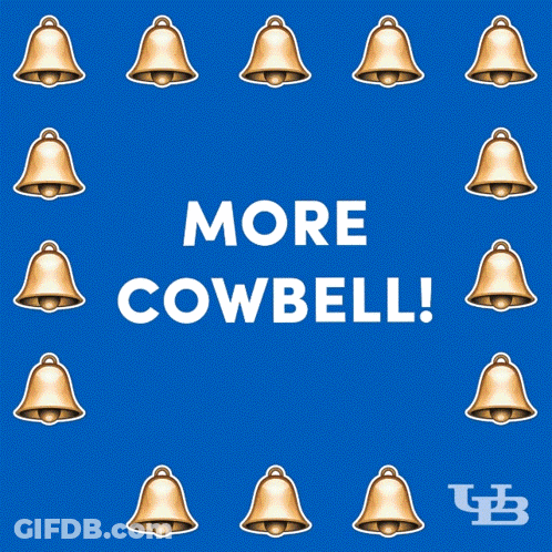 Blue Background Cow And Bells More Cowbell GIF