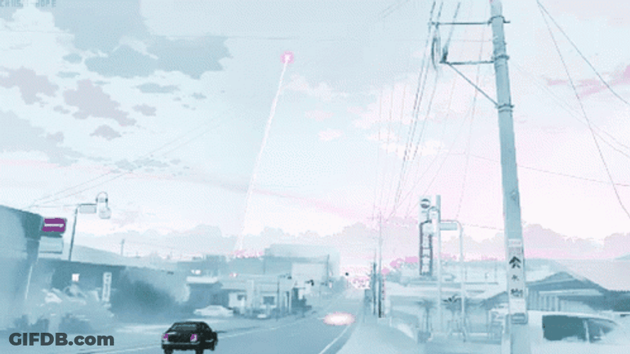 Blue Background During Anime Snow GIF