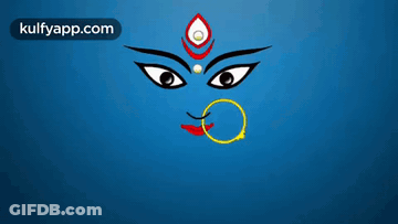 Blue Background Goddess Happy Dussehra GIF