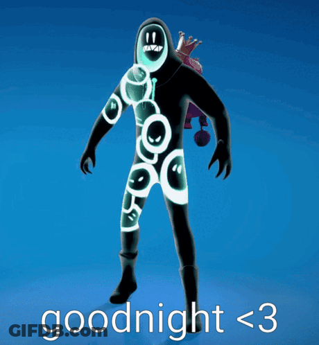 Blue Background Goodnight <3 GIF