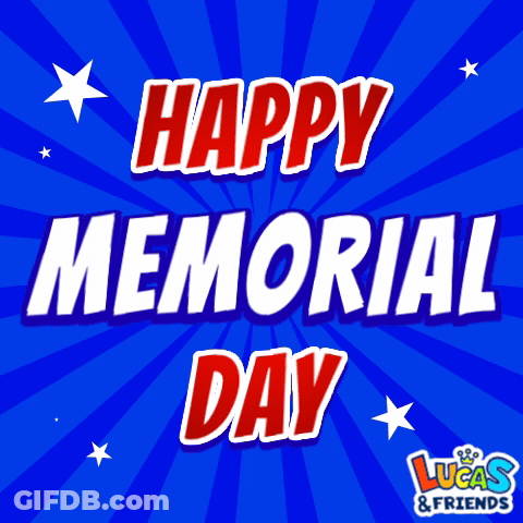 Blue Background Happy Memorial Day Red White Blue GIF