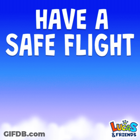 Blue Background Have A Safe Flight GIF