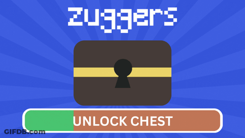 Blue Background Keyhole Unlock Chest GIF