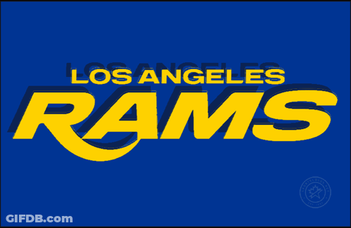 Blue Background Los Angeles Rams Logo GIF