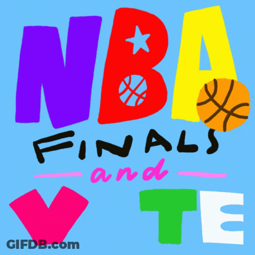 Blue Background NBA Finals Vote Sign GIF
