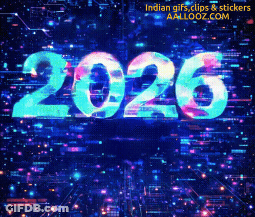 Blue Background Number 2026 GIF