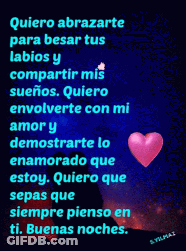 Blue Background Pink Heart Quiero Abrazarte Para Besar Tus Labios Y Compartir Mis Sueños GIF