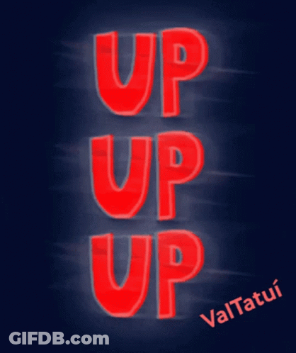 Blue Background Red Letters Up GIF