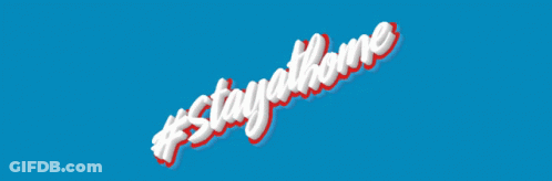 Blue Background Red #Stayathome GIF