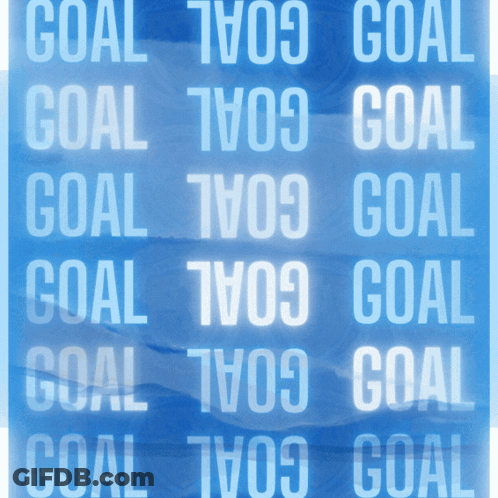 Blue Background Saying Goal GIF